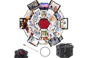 LEERMEIZI Caja de explosión,Caja Sorpresa con fotos,Explosion box caja sorpresa regalo,DIY explosión caja de regalo,Explosion gift box,Caja fotos desplegable,Caja de fotos,Regalo de San Valentin