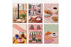 lxmydm Ölgemälde nach Zahlen 6-teiliges Set DIY Ölgemälde nach Zahlen Kaffee Polypropylenfarbe für Erwachsene tolles Geschenk für jedermann (20 x 30cm)