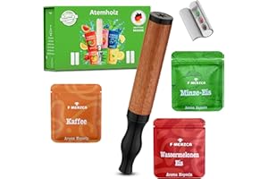 F.MERZCA Atembambo Rauchentwöhnung Schwarz – Premium Zigarettenersatz & Rauchfrei Hilfsmittel mit echtem Widerstand & Aroma-Kapsel-Filtern (Wassermelone, Minze, Kaffee) – Nikotinfreie Alternative (Schwarz)