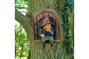 LSDZHK Tree Hugger Garden Statue, Gnome Resin Figure Hanging Outdoor Decoration for Patio Lawn (Women)