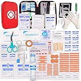 HONYAO Botiquín de Primeros Auxilios de 200 piezas, Mini Kit de Supervivencia Bolsa Médico de Emergencia Completo para Hogar 