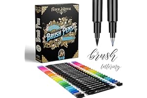 ‎FEDER ROYAL FEDER ROYAL Handlettering Stifte in 24 Farben – Brush Pen mit 2 Kalligraphie Spitzen für feines & breites Handlettering – Brush Pen Set – Kalligraphie Set – Pinselstifte inkl. E-Book