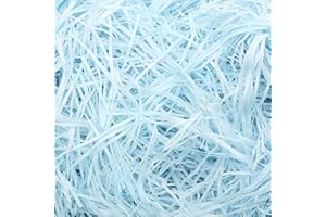 LABUYI 50g Carta Velina Tagliuzzata,Shred Carta Velina,Paglia Per Bomboniere,Raffia Cestino Per Regali Di Riempimento,Riempimento Regalo Imballaggio Decorazione Forniture Per Feste,Blu
