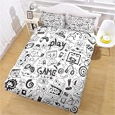 CLQPYQ Duvet Cover And Pillowcases, For 90 Beds (135X200cm), 3 Piece Bedding Set, 3D Printing Video Game Themes, Microfiber D