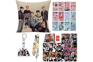 ZPPLD enhypen zestaw upominkowy dla fanów: 1 poszewka na poduszkę, naklejki Photocards, 1 smycz, pęk kluczy