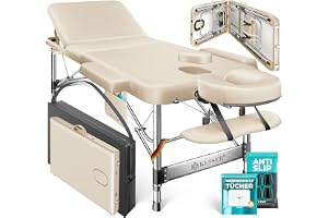 KESSER® Mobilt massagebord fällbart & höj- och sänkbart 3 zoner massagebädd massagebord kosmetiskt bord brett terapibord alum
