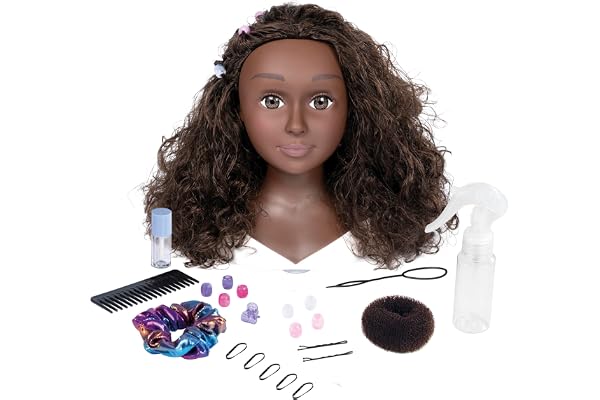 Smoby - My Beauty - Tête à Coiffer Afro - Jouet Enfant - 23 Accessoires - Maquillage thermosensible - Ventouses - A Partir de 3 Ans