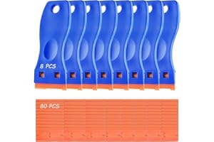 SHUIYUE 8 Pezzi Raschietto Plastica E 80 Lame In Plastica Rasoio, Razor Blade Spatola, Rimozione Adesivo In Plastica, Tinta Finestr, Rimozione Della Colla In Vinile