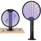 COSTAR Foldable Mosquito Bat Rechargeable with UV Light Lamp, 2-in-1 Mosquito Racket, Electric Fly Swatter, 1200mAh Long-Last