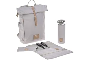 LÄSSIG Baby changing backpack with changing mat, pram attachment, bottle warmer water-repellent sustainably produced/Rolltop Backpack