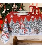 Weihnachtstischdecke Quadratisch – 150 X 150 Cm, Wasserdicht & Waschbar – Festliches Design