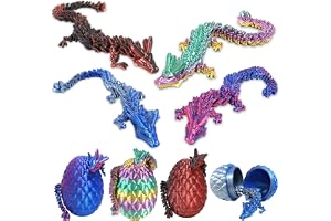 3D-tryckt drakägg, set om 4 3D-tryckta drakägg med drake inuti kristalldrake, fidget leksak, förstärkta dragonleder, mystiska