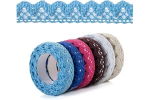 HAOSELL 6 Rollos de Cinta de Encaje Vintage, Multicolor, Decorativa, autoadhesiva, Vintage, Cinta Decorativa de Encaje, Cenefa Decorativa, Cinta autoadhesiva