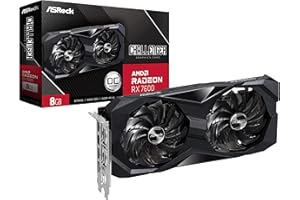 ASRock Tarjeta gráfica AMD Radeon RX 7600 Challenger 8GB OC GDDR6 DisplayPort HDMI 0dB Silent Cooling Graphics Card 128-bit 7680 x 4320 18 Gbps