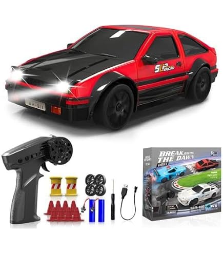 SCALICON Toyota AE86 Trueno RC Car – Red & Black Speed Contest