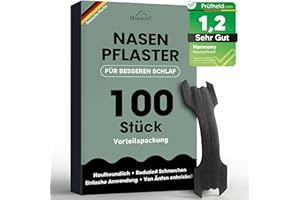 HARMONY® Nasenpflaster Schwarz (100 STÜCK Vorteilspack) Premium Nasenstrips gegen Schnarchen, für besseren Schlaf und bessere Performance, Extra starker Halt, Nose Strips hautverträglich