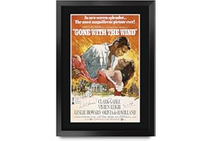 HWC Trading FR A3 Gone with the Wind Clark Gable, Vivien Leigh Regali Stampato Poster Firmato Autografo Immagine Per Film Memorabilia Tifosi - A3 Framed