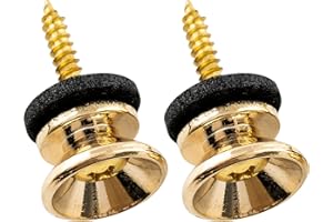 Musiclily Pro Metal Enganche de Correa Strap Buttons para Guitarra Eléctrica Acústica estilo Fender o Bajo, Dorado (2 Piezas)