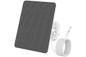 DEHKATA 6W Solarpanel für drahtlose Überwachungskamera im Freien,5V IP65 wasserdichte Solarstromversorgung für Sicherheit Batteriekamera 3m,kompatibel mit Micro-USB- und Typ-C,360°Einstellbare Halterung