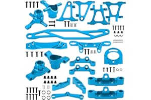 Vgoohobby Metal Steering Knuckles Kit A-Arms Suspension Arm Motor Mount Shock Tower Upgrade Parts Set Compatible with Tamiya TT-02 1/10 RC Car