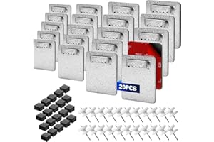 FOUVIN Set di 20 supporti per quadri e specchi, superficie adesiva 3M extra forte fino a 2,5 kg, chiodi adesivi, ganci per quadri, autoadesivi, per appendere anche per immagini in vetro acrilico.