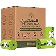 ECOELS Dog Poo Bags: 100% Compostable | Biodegradable Dog Poop Bags |Extra Large, Strong & Leakproof Poop Bags | Cornstarch-Made | Certified-OK COMPOST HOME, EN13432, ASTM BPI |360 Count Poo Bags Dogs