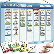 Magnetboard Wochenplan Montessori personalisiert für Kinder und