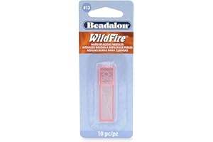 Beadalon Agujas duras, 13, para tamaños de cordón de Cuentas de hasta 0,11 Pulgadas, 10 Piezas con Estuche, 1.125" Long