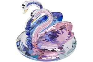 London Boutique Crystal Swan Wedding Pink Blue Figurine Ornaments for Living Room