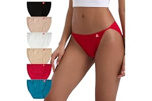 INNERSY Majtki damskie bawełniane slipy z wysoką nogawką, hipsterska bielizna damska, majtki sportowe, 6 sztuk