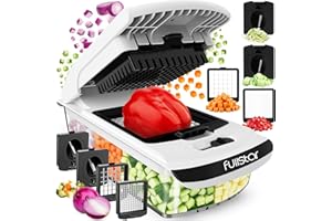 Fullstar Taglia Verdure Affetta Verdure Manuale Spiralizzatore di Verdure - Multifunzione Tritatutto Affettatrice Manuale Tagliaverdure Frutta Cipolla Patate Cubetti Julienne (4-in-1 Bianco)