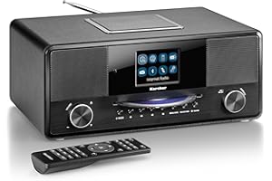 CNZZY Karcher DAB 9000CDi radio internetowe z odtwarzaczem CD (DAB+ / UKW-RDS, Wi-Fi i Bluetooth, złącze USB, AUX-IN, budzik z podwójnym alarmem, wbudowany subwoofer), czarny