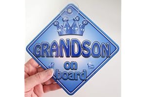 JUST THE OCCASION TROPHY GRANDSON Non Personalised novelty baby on board car window sign.