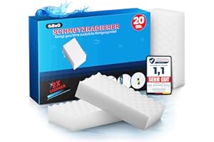 GiBoQ® Schmutzradierer – [20] Premium – Extra Dichte Radierschwämme | Shoe Cleaner getestet in Deutschland (Note 1,1) – Zauberschwamm für Haushalt, Küche, Bad, Schuhe, Auto & Weiße Wände – 2X Stärker