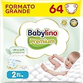 Babylino Premium, Baby Diapers Size 2 with Ultra Soft Filter, Mini (3-6 kg), 64 Count