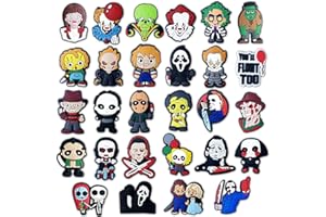 BSNRDX Shoes Charms, 28 PCS Halloween Shoe Charms for Clogs, PVC Shoe Accessories Charms for Croc Charms for Adults Clog Pins Bracelet Accessories for Kids Birthday Gifts