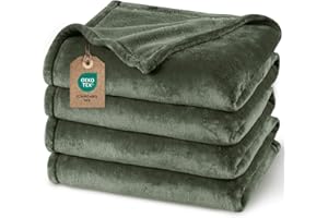 PHF Kuscheldecke Flauschig Fleecedecke 150x200cm - Oeko-Tex Weich Warm Wohndecke, Decke Blanket für Couch Sofa Bett, Tagesdecken & Kuscheldecken, Sofa überwurfdecke, Olivgrün