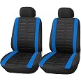 Upgrade4cars Housses De Siège Voiture Avant Universelles Noir Bleu - Lot De 4 Pièces
