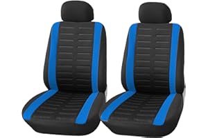 Upgrade4cars Coprisedili Auto Blu Nero Anteriore Universali | Set Copri-Sedile Universale per Guidatore e Passeggero | Accessori Auto Interno