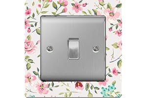 the sticker studio ltd Single Light Switch/Socket Surround Acrylic Finger Plate Flowers sr29