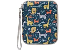 JEACHAN Yoto Card Case, Soft Portable Folder with Zipper & 80 Pockets, Mini Audiobook Cards Holder for Travel (Animal)