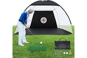 REDCAMP Filet d'entraînement de Golf avec pelouse, Filet d'entraînement de Golf avec Tapis de Frappe pour intérieur et extérieur