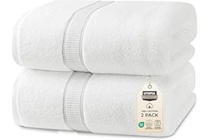 Utopia Towels - Confezione da 2 Asciugamani Di Lusso Jumbo (90 x 180 CM) - 100% Cotone Filato Ad Anelli, Altamente Assorbente, Morbido e Ad Asciugatura Rapida (Bianco)