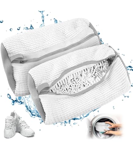 Bolsa Lavadora Para Zapatillas 2 En 1 - Reutilizable, Doble Cremallera, Protección 360° (color Gris)