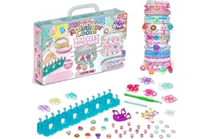 Bandai - Rainbow Loom Boutique – Set Automatico per Creare Braccialetti con Elastici - Hobby Creativo - Contiene 4000 Elastici, Ganci, Beadmoji, Charm - Giocattolo per Bambini dai 7 anni in su -CD0186