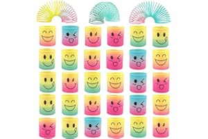 Lectorias 30 Pezzi Gadget Compleanno Bambini, Molla Giocattolo per Bambini, Regalini Fine Festa Compleanno, Mini Smiley Springs, Rainbow Magic Spring per Bambini, Spirale Arcobaleno per Feste