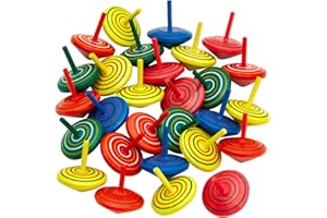 JEFFOUOO 18 Stück Kreisel aus Holz,Bunt Holzkreisel,Gastgeschenke Spielzeugkreisel Spielzeug,Kreisel Spielzeug für Kinder Mitgebsel Geschenk,Mini Basteln Holzkreisel Set,Schöne Holz Kreisel,Spielzeug Kreisel