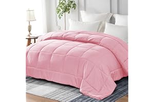 Yebeda Piumino per 4 Stagioni, 200 x 200 cm, Trapunta in Microfibra, Piumone per Letto Matrimoniale, Traspirante e Super Morbido per Tutte le Stagioni, Rosa