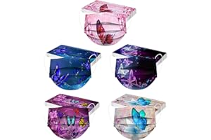 Lkdhuys 50 Stück Mundschutz Erwachsene Einweg 3-lagig mit Motiv Bunt Mund und Nasenschutz Print Tücher Atmungsaktiv Mund-Tuch Bandana Halstuch Schals für Männer Frauen