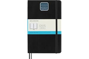 Moleskine - Classic Expanded Dotted Paper Notebook - Soft Cover and Elastic Closure Journal - Color Black - Size Large 13 x 21 A5 - 400 Pages